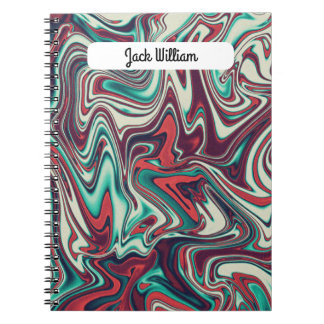 Colorful fluid and liquid spiral notebook