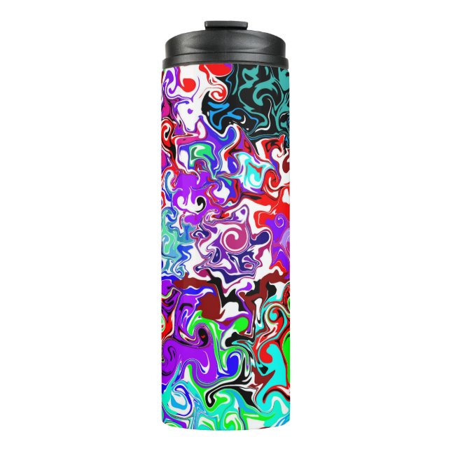 Colorful Fluid Art Abstract Marble Thermal Tumbler (Front)