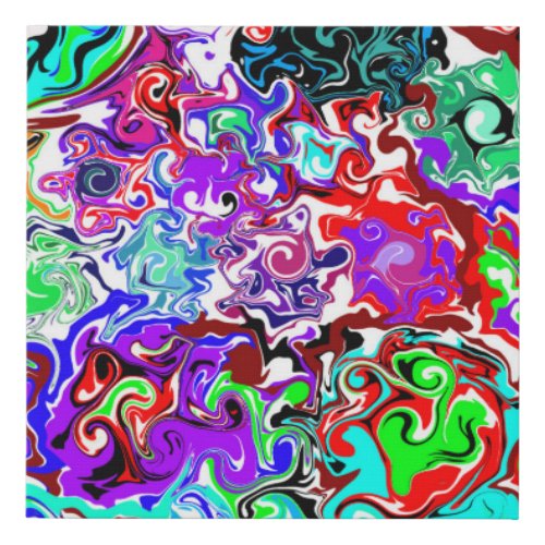 Colorful Fluid Art Marble Pour Painting Effect   Faux Canvas Print