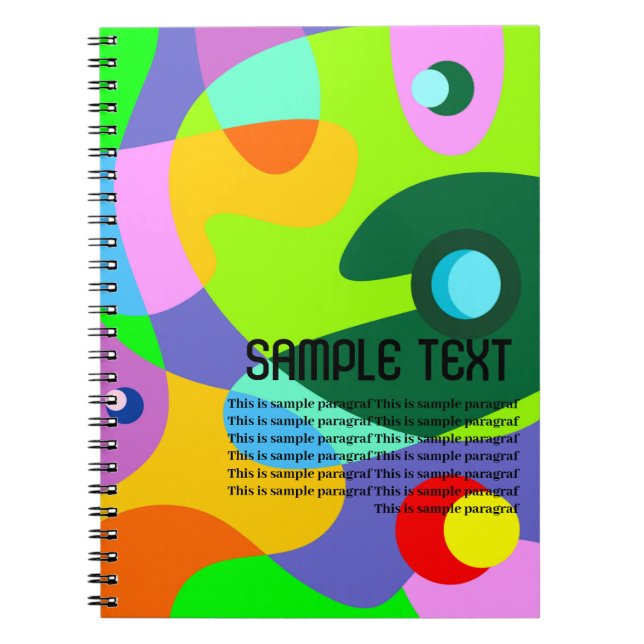 Colorful fluid circle abstract background notebook (Front)