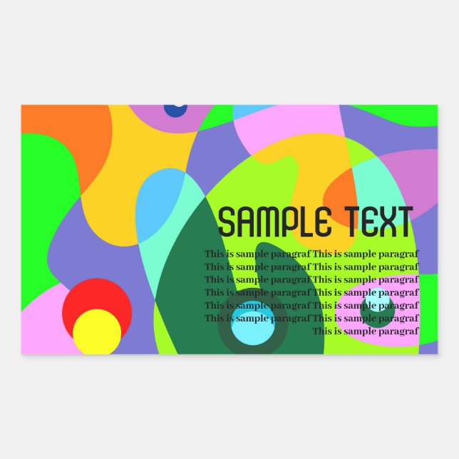 Colorful fluid circle abstract background rectangular sticker (Front)