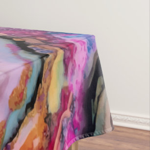 Colorful Fluid Marbling Abstraction Tablecloth