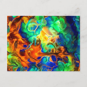 Colorful fluids announcement postcard