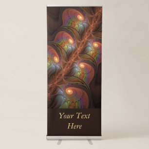 Colorful Fluorescent Abstract Brown Fractal Text Retractable Banner