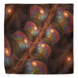 Colorful Fluorescent Abstract Trippy Brown Fractal Bandana