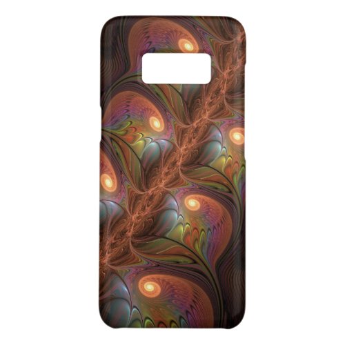 Colorful Fluorescent Abstract Trippy Brown Fractal Case_Mate Samsung Galaxy S8 Case
