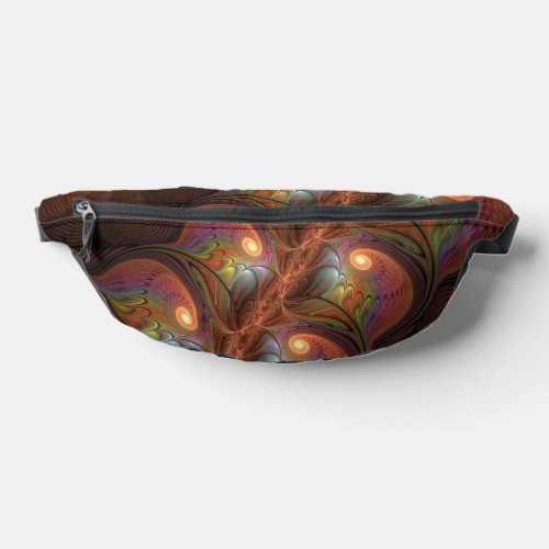 Colorful Fluorescent Abstract Trippy Brown Fractal Fanny Pack