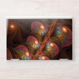 Colorful Fluorescent Abstract Trippy Brown Fractal HP Laptop Skin