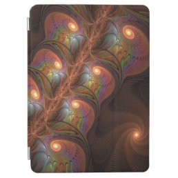 Colorful Fluorescent Abstract Trippy Brown Fractal iPad Air Cover