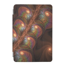 Colorful Fluorescent Abstract Trippy Brown Fractal iPad Mini Cover