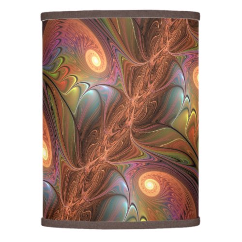 Colorful Fluorescent Abstract Trippy Brown Fractal Lamp Shade