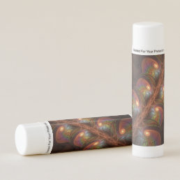 Colorful Fluorescent Abstract Trippy Brown Fractal Lip Balm