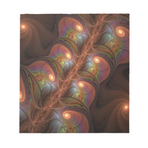 Colorful Fluorescent Abstract Trippy Brown Fractal Notepad