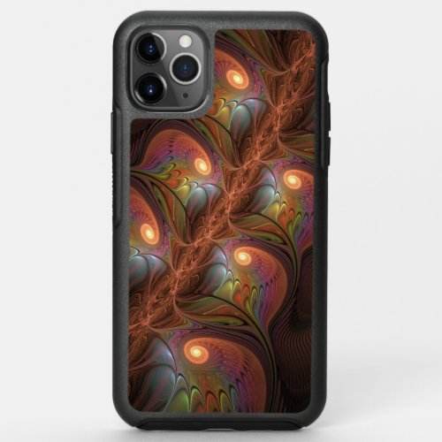 Colorful Fluorescent Abstract Trippy Brown Fractal OtterBox Symmetry iPhone 11 Pro Max Case