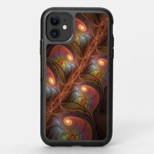 Colorful Fluorescent Abstract Trippy Brown Fractal OtterBox Symmetry iPhone 11 Case