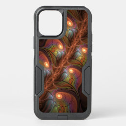 Colorful Fluorescent Abstract Trippy Brown Fractal OtterBox Commuter iPhone 12 Case