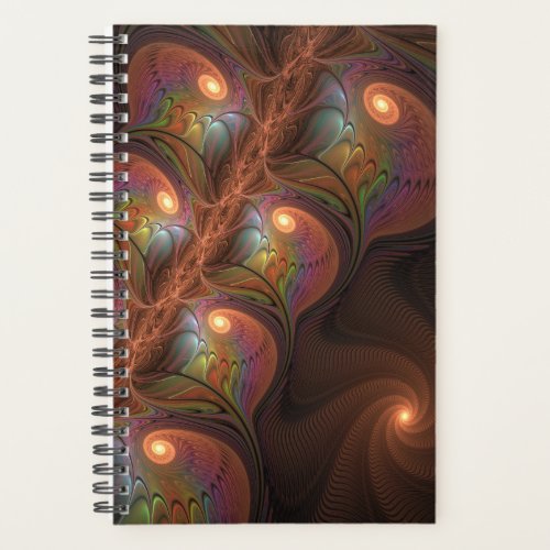 Colorful Fluorescent Abstract Trippy Brown Fractal Planner