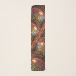 Colorful Fluorescent Abstract Trippy Brown Fractal Scarf