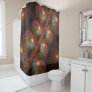 Colorful Fluorescent Abstract Trippy Brown Fractal Shower Curtain