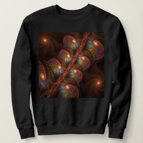 Colorful Fluorescent Abstract Trippy Brown Fractal Sweatshirt