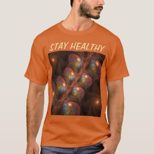 Colorful Fluorescent Abstract Trippy Brown Fractal T-Shirt