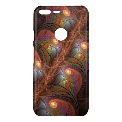 Colorful Fluorescent Abstract Trippy Brown Fractal Uncommon Google Pixel XL Case