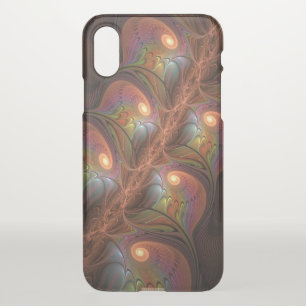 Colorful Fluorescent Abstract Trippy Brown Fractal iPhone XS Case
