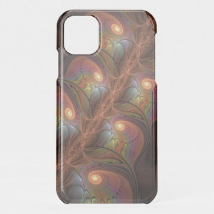 Colorful Fluorescent Abstract Trippy Brown Fractal iPhone 11 Case