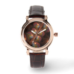 Colorful Fluorescent Abstract Trippy Brown Fractal Watch