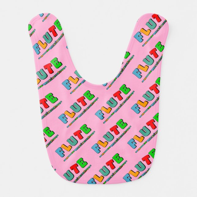 Colorful Flute Baby Bib (Front)