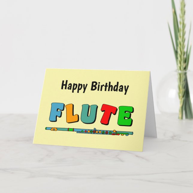 Colorful Flute  Birthday Card (Front)