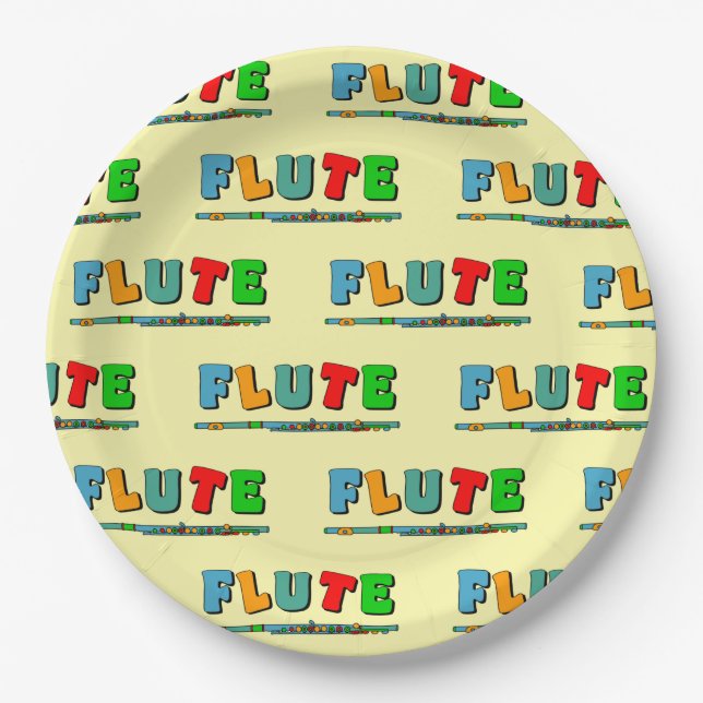 Colorful Flute Paper Plates (Front)