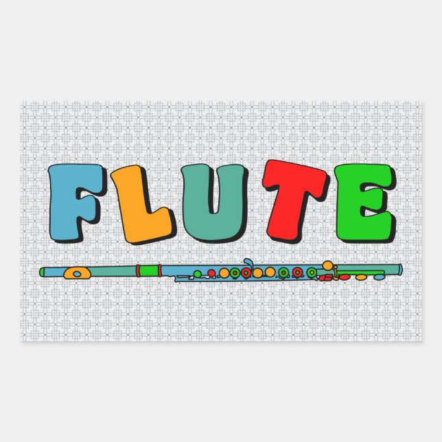 Colorful Flute Rectangular Sticker (Front)
