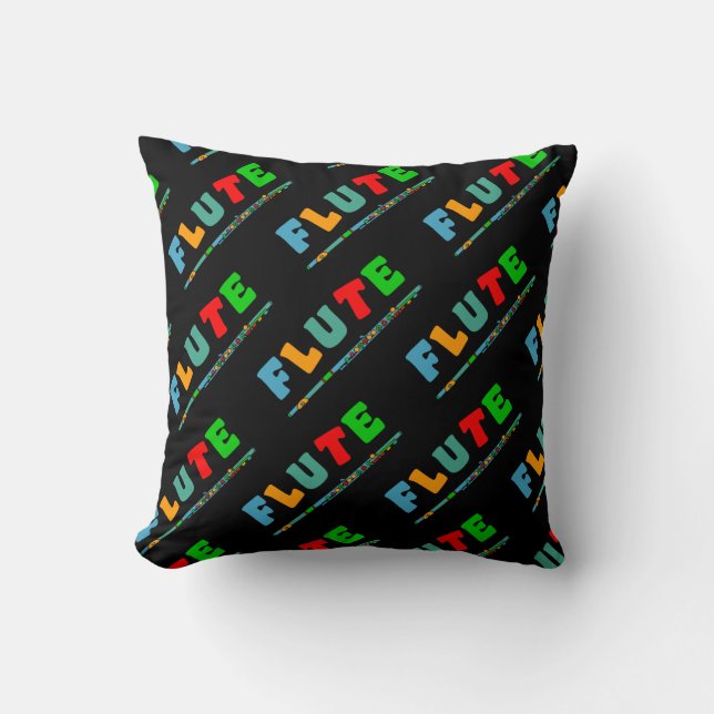 Colorful Flute Throw Pillow (Front)