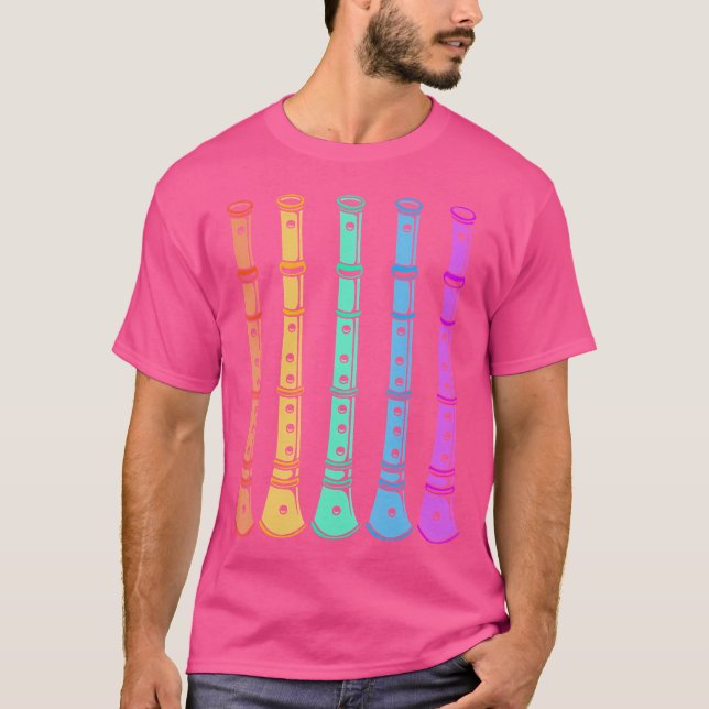 Colorful Flutes Woodwind Musical Instruments Flute T-Shirt (Front)