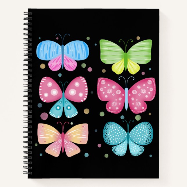 Colorful Flutter Friends Notebook (Front)