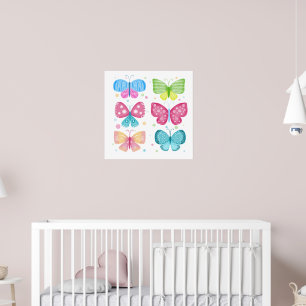 Colorful Flutter Friends Poster