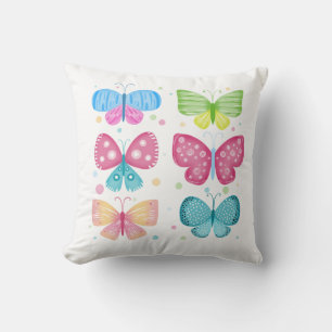 Colorful Flutter Friends Throw Pillow