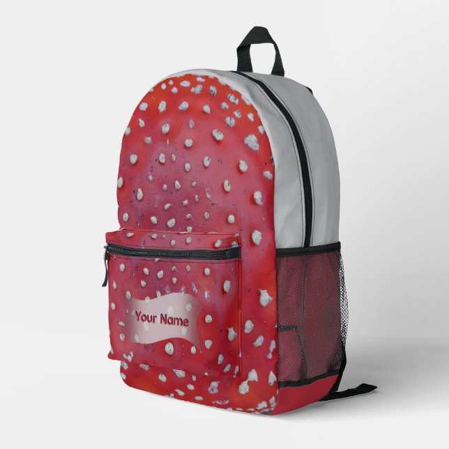 Colorful Fly Amantis Pattern Cust. Text Backpack (Back Corner Right)