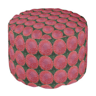 Colorful Fly Amantis Pattern Green BG Round Poof Pouf