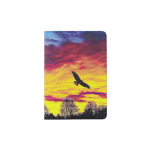 Colorful Fly Bird Fly Passport Book Holder