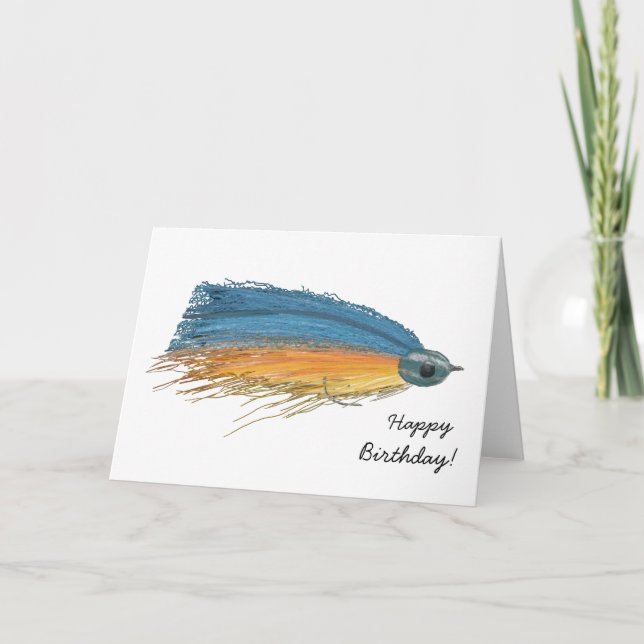 Colorful Fly Fishing Birthday Card (Front)