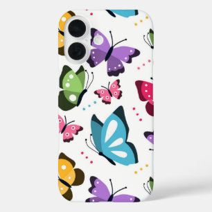 Colorful Flying Butterflies iPhone 16 Case