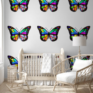 Colorful Flying Butterflies Custom Color Wallpaper