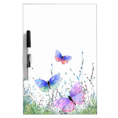 Colorful Flying Butterflies Dry Erase Board