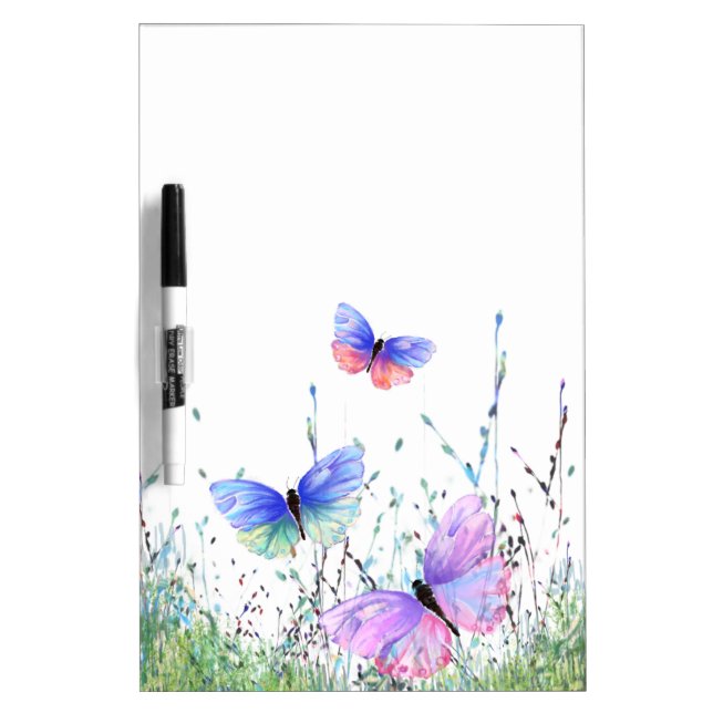 Colorful Flying Butterflies Dry Erase Board (Front)