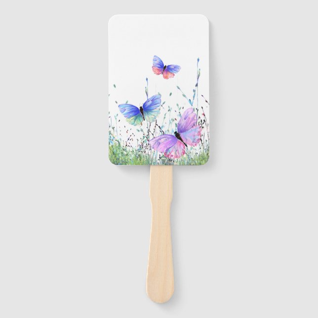 Colorful Flying Butterflies Hand Fans (Front)