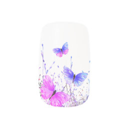 Colorful Flying Butterflies Nail Art