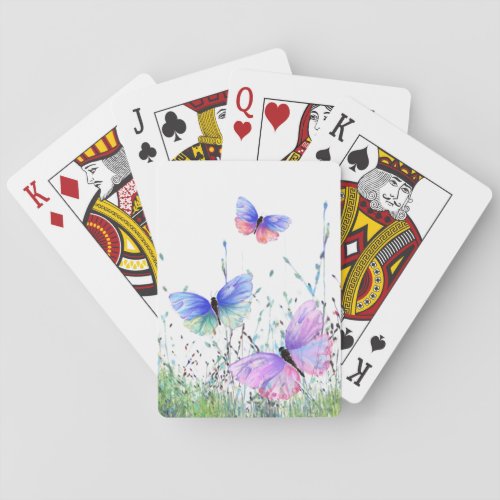 Colorful Flying Butterflies Playing Cards