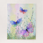 Colorful Flying Butterflies Puzzle Spring Joy<br><div class="desc">Jigsaw Puzzles with Spring Joy Colorful Butterflies Flying in Nature Watercolor Painting Butterfly and Flowers - pr Choose / Add Your Unique Text / Color - Make Your Special Puzzle Gift - Resize and move or remove and add elements with Customization tool ! Painting and Design by MIGNED. You can...</div>